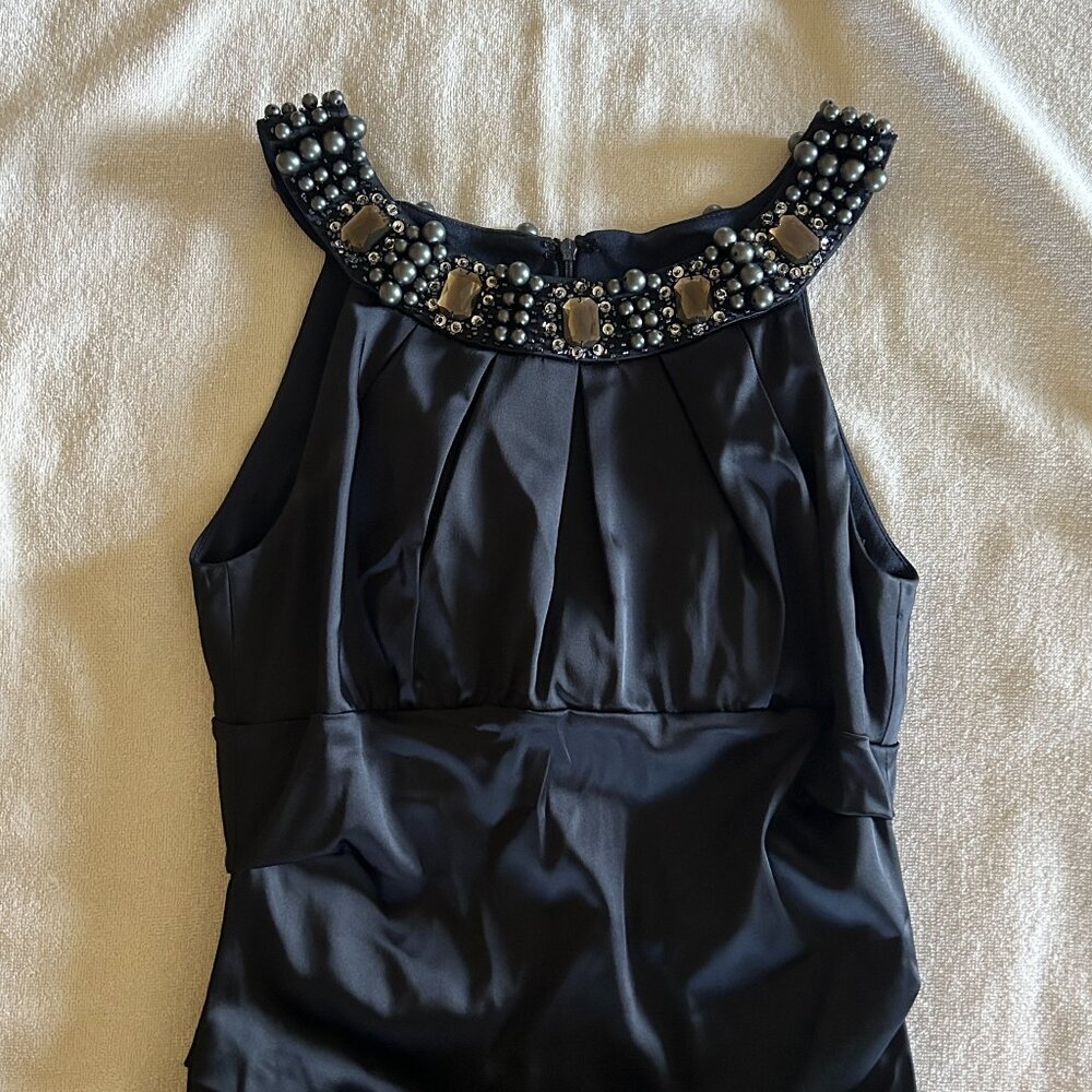 Suzi Chin by maggy boutique Satin Embellished Halter Cocktail Dress